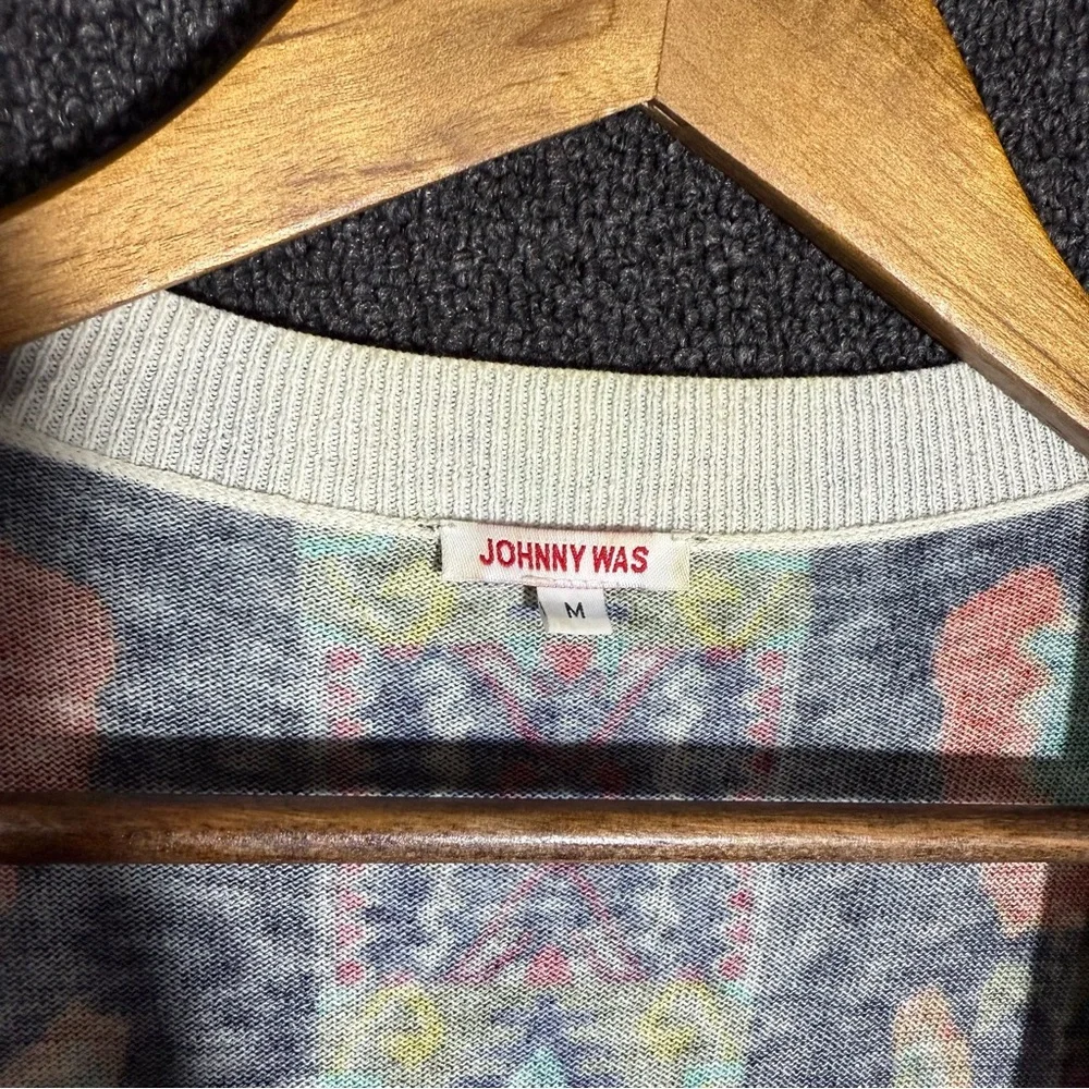 Johnny Was Colorful Floral Open-Front Cardigan, Medium - Picture 4 of 5